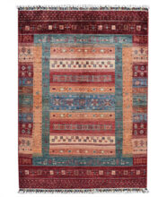 Kazak-1215370017-Red-Multi Hand-Knotted Area Rug image