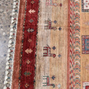Kazak-1215370098-Red-Gold-Multi Hand-Knotted Area Rug collection texture detail image