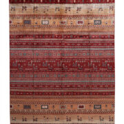 Kazak-1215370098-Red-Gold-Multi Hand-Knotted Area Rug image