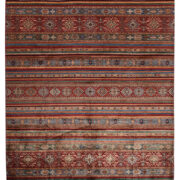 Kazak-1219850012-Red-Multi Hand-Knotted Area Rug image