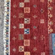 Kazak-1219850025-Red-Multi Hand-Knotted Area Rug collection texture detail image