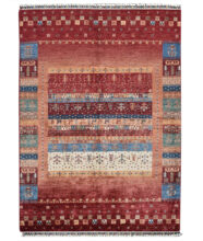 Kazak-1219850025-Red-Multi Hand-Knotted Area Rug image