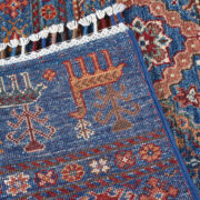 Kazak-1220090086-Denim-Blue-Multi Hand-Knotted Area Rug collection texture detail image