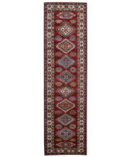 Kazak-1219930284-Red-Ivory Hand-Knotted Area Rug image