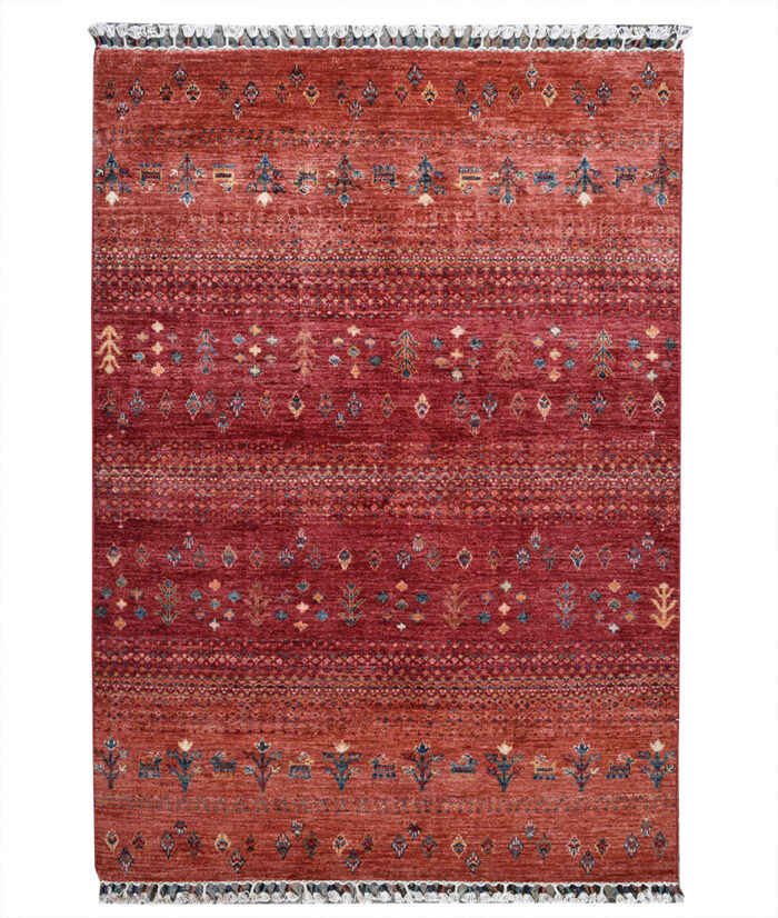 Kazak-1220090018-Red-Rust Hand-Knotted Area Rug image