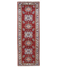 Kazak-1220090240-Red-Ivory Hand-Knotted Area Rug image