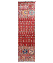 Kazak-1220090341-Red-Multi Hand-Knotted Area Rug image