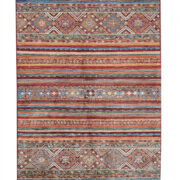 Kazak-1221030033-Red-Multi Hand-Knotted Area Rug image