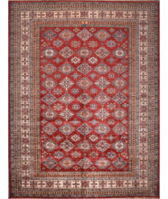 Kazak-1203590006-Red Ivory Hand-Knotted Area Rug image