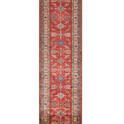 Kazak-1203590070-Red Ivory Hand-Knotted Area Rug image