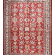 Kazak-1203610009-Red Ivory Hand-Knotted Area Rug image