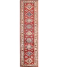 Kazak-1203730088-Red Ivory Hand-Knotted Area Rug image
