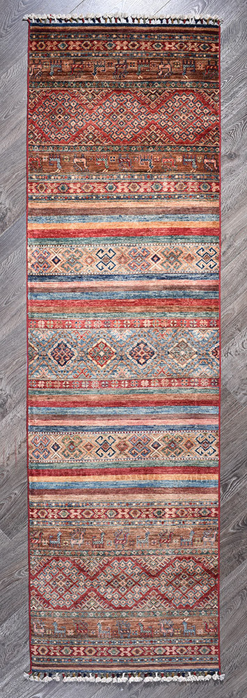 Kazak-1206580082-Red Multi Hand-Knotted Area Rug image