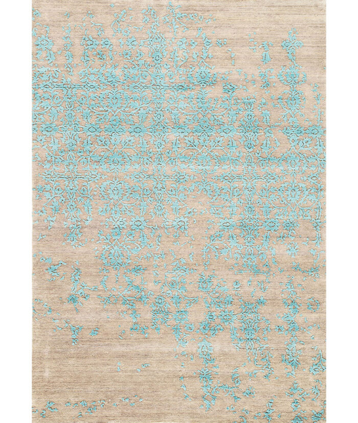 Geode-GE07-Simply Taupe Storm Blue Hand-Knotted Area Rug image