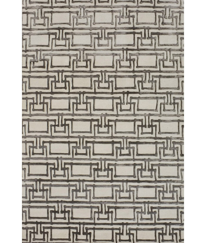 French Key-Key-Ivory Grey Hand-Tufted Area Rug image