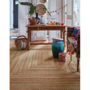 Homecoming Concentric Rect.-0048-100-Wheatfield Room Lifestyle Braided Area Rug detail image