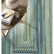 Homecoming Concentric Rect.-0048-400-Sky Blue Room Lifestyle Braided Area Rug detail image