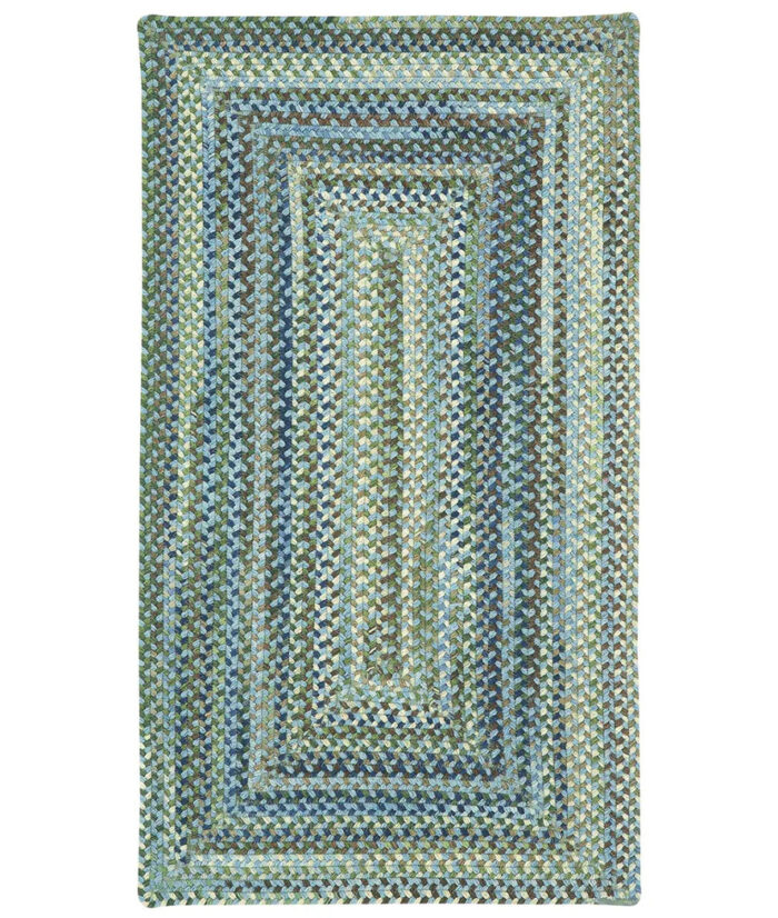 Homecoming Concentric Rect.-0048-400-Sky Blue Braided Area Rug image