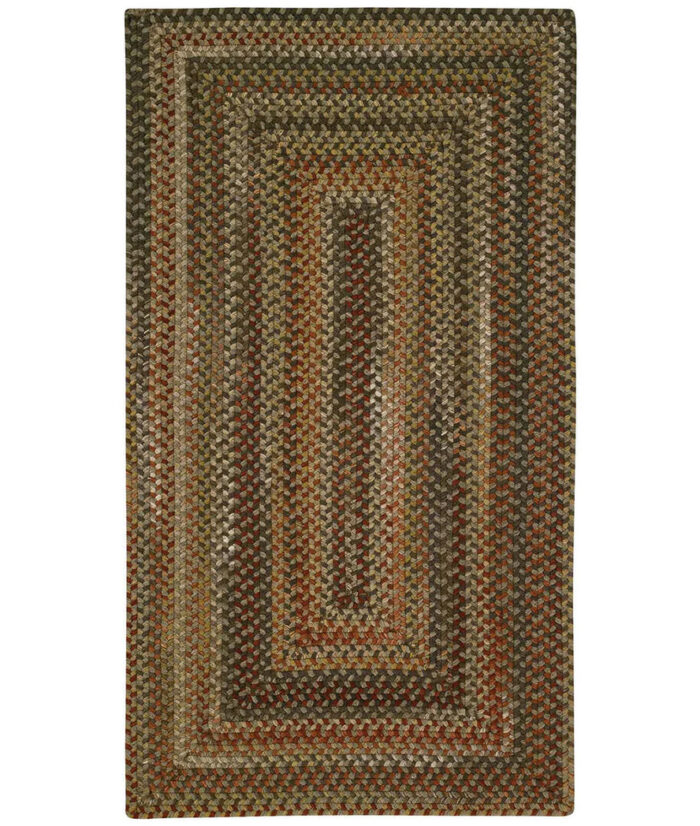Homecoming Concentric Rect.-0048-700-Chestnut Brown Braided Area Rug image