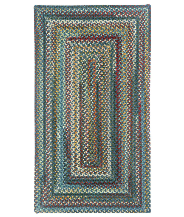 Bear Creek Concentric Rect.-0980-450-Deep Blue Braided Area Rug image